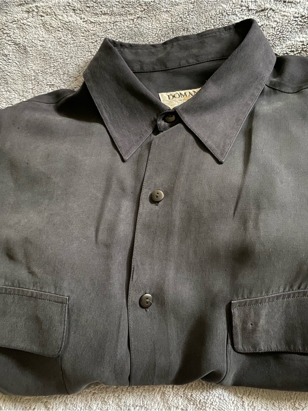 Doma Black Men's Button-Front Dress Shirt